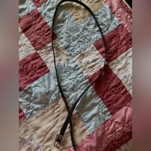 mini black leather belt